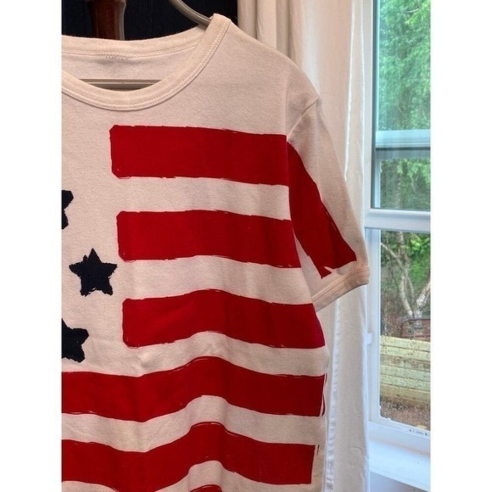 American Flag Screen-Printed White T-Shirt Unworn - Picture 4 of 7